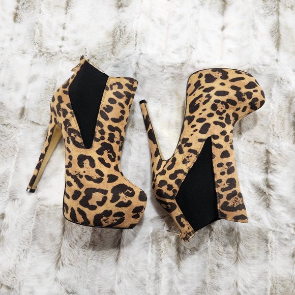 Luichiny Sexy Leopard 6" High Heels Platform Ankle Boots - Picture 11 of 12